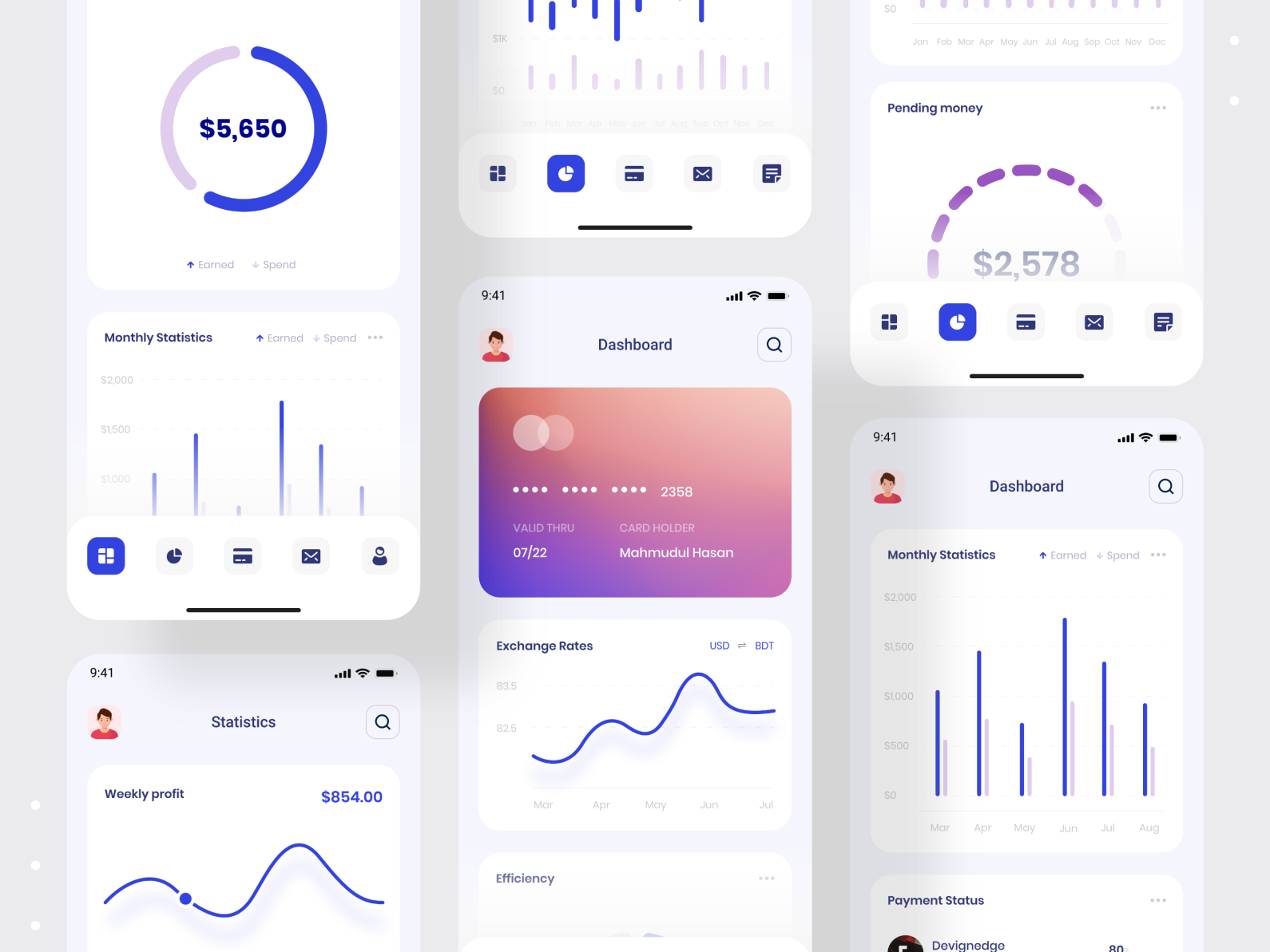 Debank | Bank Dashboard Design | Mobile App by Mahmudul Hasan Manik Mobile App, Dashboard Mobile, Dashboard Ui, Web Design, App Ui Design, Dashboard Design, Credit Card App, Banking App, Digital Wallet